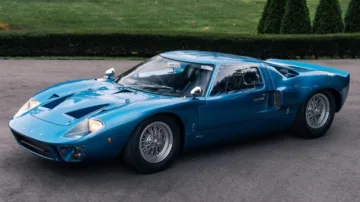 Blue 1966 Ford GT40 Mkl Road Car for sale at Mecum Kissimmee 2024 collector car auction.
