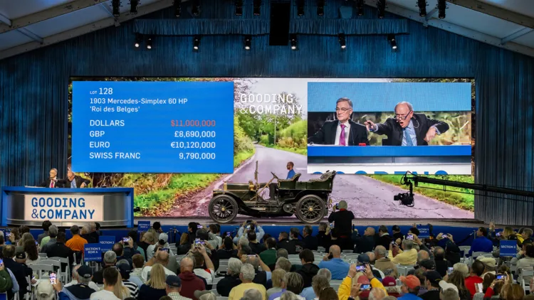 A 1903 Mercedes-Simplex 60 HP ‘Roi des Belges’ sold for a marque-record $12 million to top sale results at the Gooding Amelia Island 2024 classic car auction.