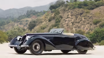 A 1938 Alfa Romeo 8C 2900B Lungo Spider by Touring sold for $14,030,000 as the top result at the Gooding Pebble Beach 2024 classic car auction.