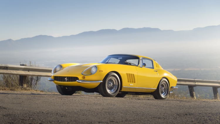 Yellow 1967 Ferrari 275 GTB4 on sale at Broad Arrow Monterey 2025 auction