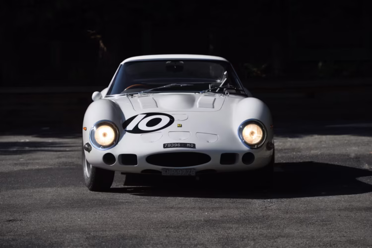 front view A white 1962 Ferrari 250 GTO for sale at the Mecum Kissimmee car auction in 2026