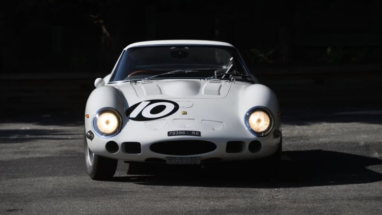 front view A white 1962 Ferrari 250 GTO for sale at the Mecum Kissimmee car auction in 2026
