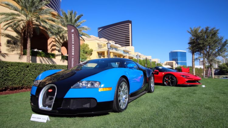 record 2010 Bugatti Veyron EB 16.4 Coupe top sales results at the Broad Arrow Las Vegas 2025 classic car auction