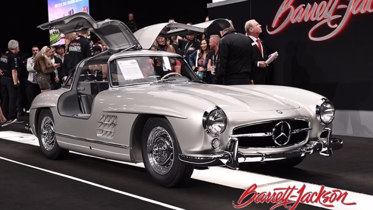 The top regular lot result at Barrett-Jackson Scottsdale 2026, $2,530,000 for a 1955 Mercedes-Benz 300 SL Gullwind Coupe,