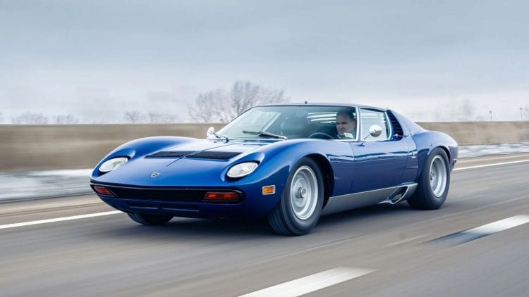 A new model record was set for a blue 1972 Lamborghini Miura P400 SV at $6,605,000.
