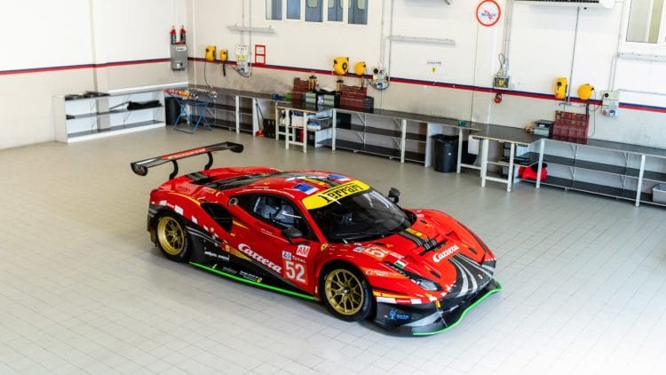 2020 Ferrari 488 GTE Evo in garage on sale RM Sotheby's Monaco auction 2026