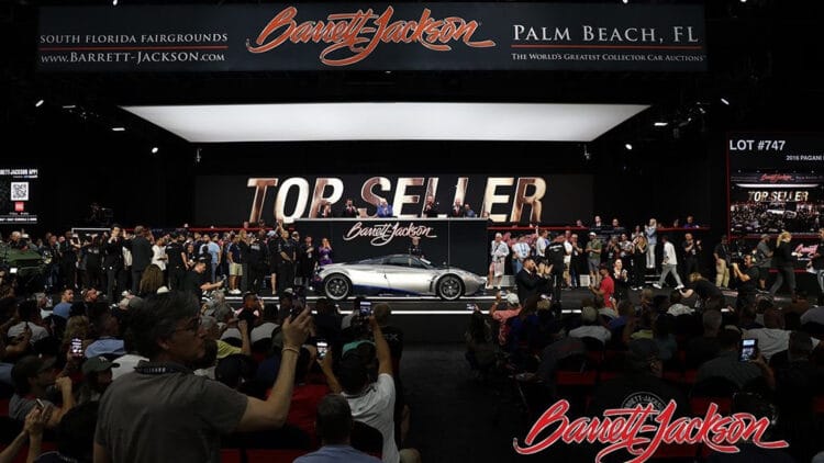 2016 Pagani Huayra and a 2025 Ferrari SF90 XX Stradale set new record results as the most expensive cars sold at the Barrett-Jackson Palm Beach 2026 collector car auction.