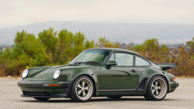 NATO Green 1989 Porsche 911 Classic Turbo Reimagined by Singer on sale at Gooding Christie's Pebble Beach 2026 auction