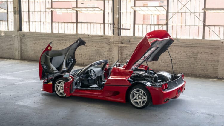 Open doors and lids 1995 Ferrari F50 on sale at RM Sotheby's Monterey 2026 auction