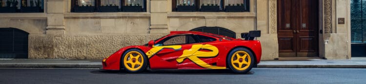 Side profile of the 1996 McLaren F1 GTR, 10R, on sale at RM Sotheby's Monterey 2026 auction