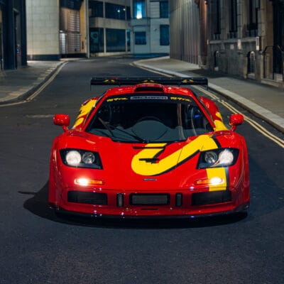 Direct front 1996 McLaren F1 GTR, 10R, on sale at RM Sotheby's Monterey 2026 auction