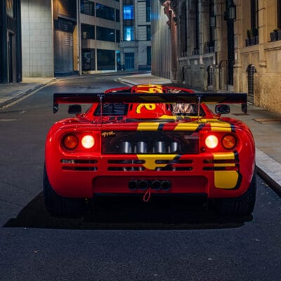 Rear 1996 McLaren F1 GTR, 10R, on sale at RM Sotheby's Monterey 2026 auction