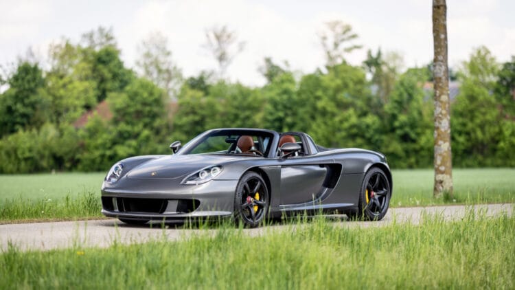 “Lamborghini Reventón” matte grey 2004 Porsche Carrera GT among top results at the RM Sotheby's Tegernsee 2026 sale.