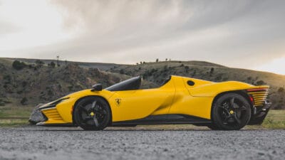 yellow profile 2023 Ferrari Daytona SP3 on sale at RM Sotheby's Monterey 2026 auction