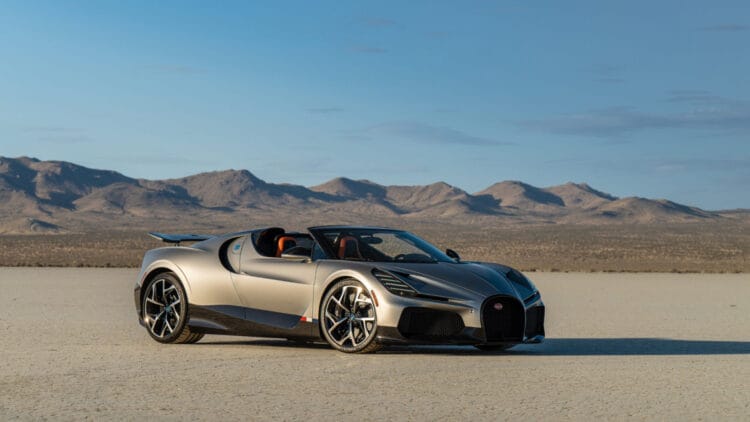 A 2025 Bugatti W16 Mistral sold for $8,805,000 at the Broad Arrow Monterey 2026 sale.